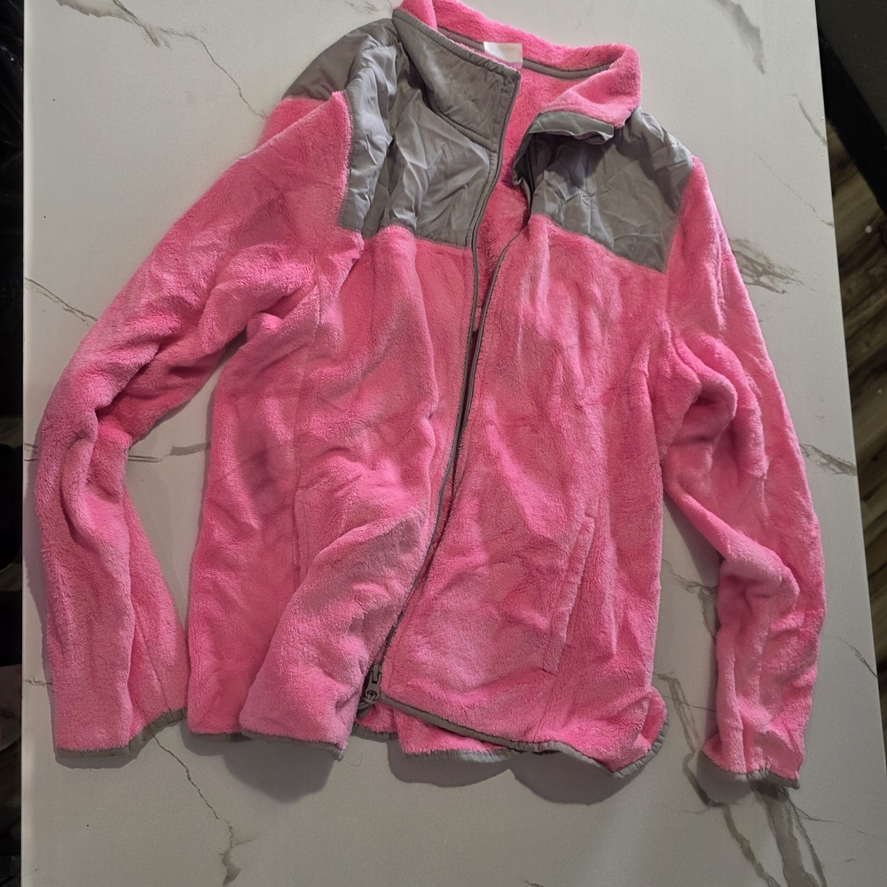 Danskin Now Fleece Jacket in Pink and Gray
